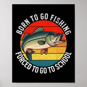 Funny Boys Fishing Fisherman Kids Boys  Poster