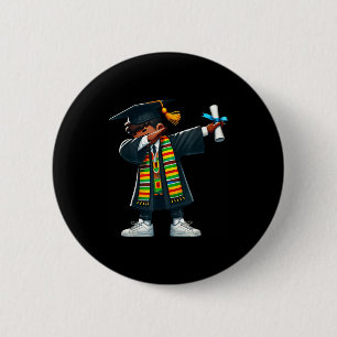Funny boys graduation graduate dabbing black 6 cm round badge