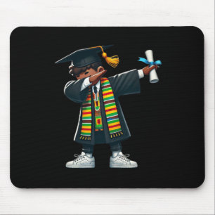 Funny Boys Graduation Graduate Dabbing Black Histo Mouse Pad