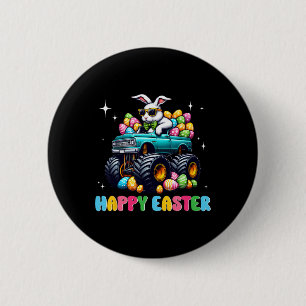 Funny Boys Happy Easter Monster Truck Easter Eggs 6 Cm Round Badge