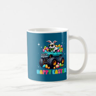 Funny boys happy easter monster truck easter eggs coffee mug