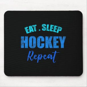 Funny Boys Hockey Player Eat Sleep Hockey Repeat Mouse Pad