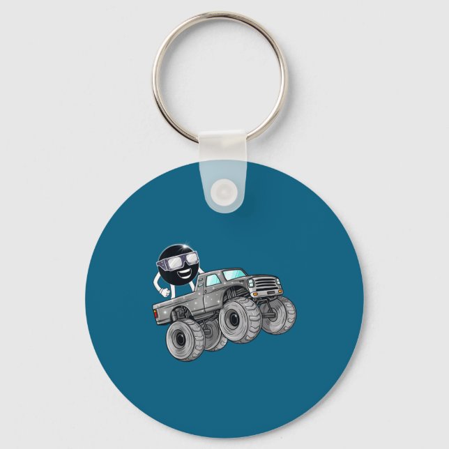 Funny Boys Total Solar Eclipse Monster Truck Key Ring (Front)