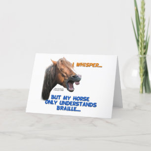 Funny Braille Horse Card