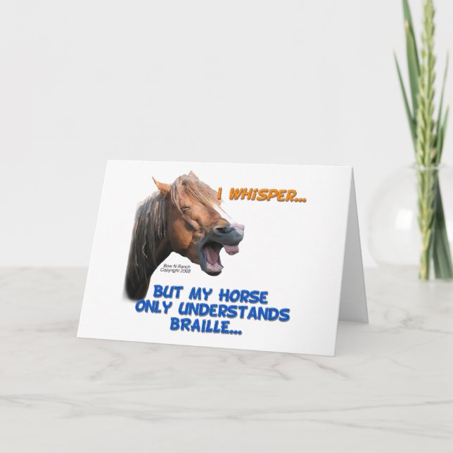 Funny Braille Horse Card (Front)