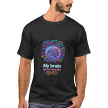 Funny Brain Browser Tabs Neon T-Shirt - Digital Ov