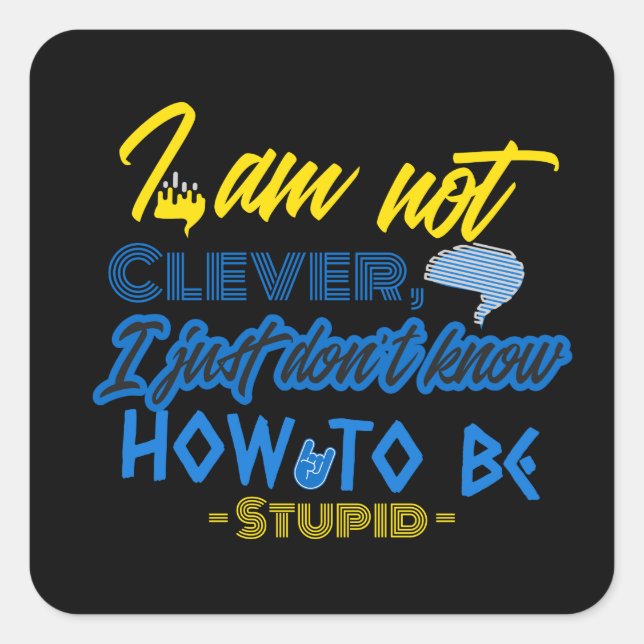 Funny, Brain Design Square Sticker (Front)