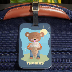 Funny Brain Freeze Kid Personalised Luggage Tag