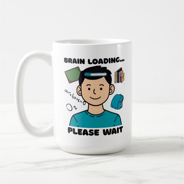 Funny Brain Loading... Please Wait Coffee Mug (Left)