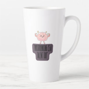 Funny Brain Power Apparel for Overthinkers Latte Mug
