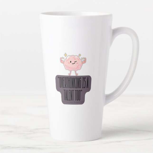  Funny Brain Power Apparel for Overthinkers  Latte Mug (Right)