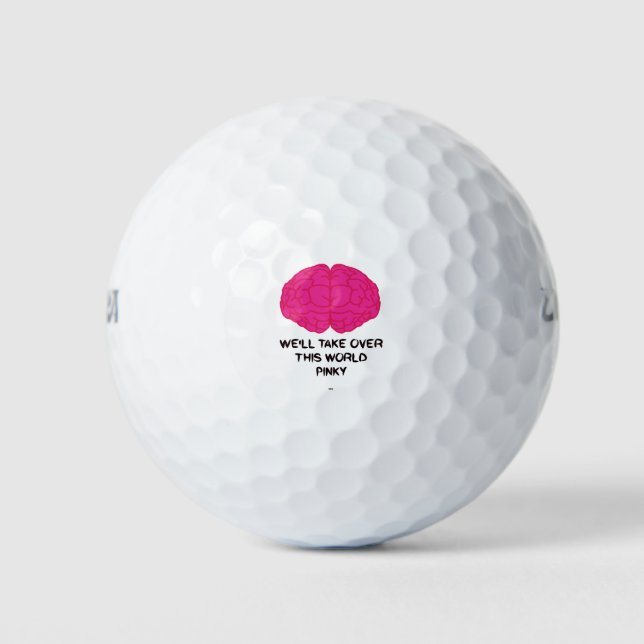 funny brain quote from pinky and brain cartoon golf balls (Front)