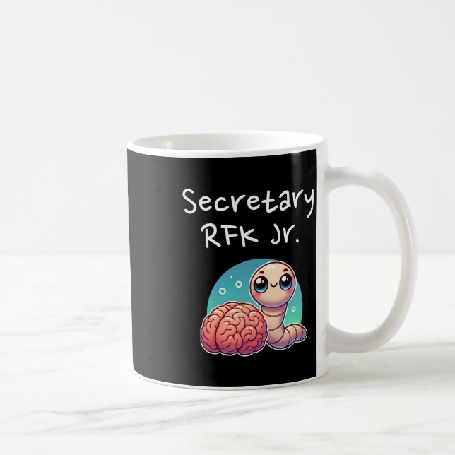 Funny Brain Worm Secretary Rfk Jr.  Coffee Mug (Right)