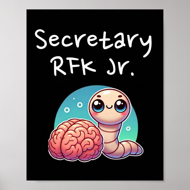Funny Brain Worm Secretary Rfk Jr.  Poster (Front)