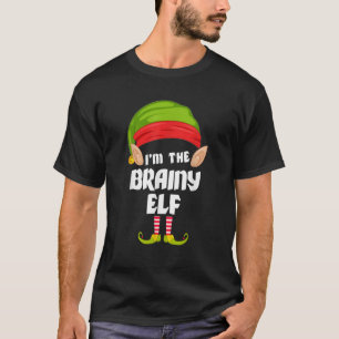 Funny Brainy Elf Matching Family Group PJ Christma T-Shirt