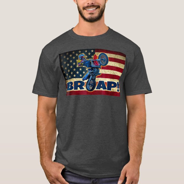 Funny Brap 2 Stroke Goon Motocross Legend T-Shirt (Front)