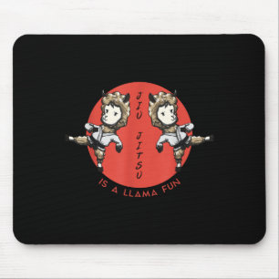Funny Brazilian Jiu Jitsu and Grappling Llama Mouse Pad