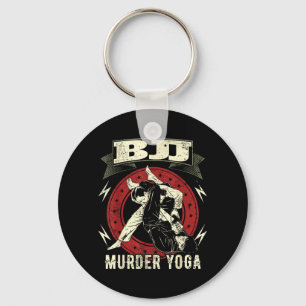 Funny Brazilian Jiu Jitsu BJJ Murder Yoga Key Ring