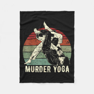 Funny Brazilian Jiu Jitsu BJJ Murder Yoga Retro Fleece Blanket