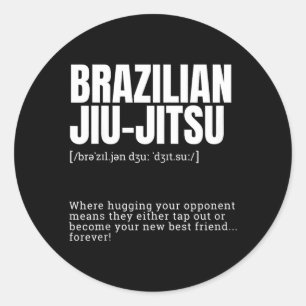 Funny Brazilian Jiu-Jitsu Quote Humour Definition Classic Round Sticker