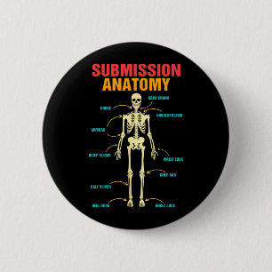 Funny Brazilian Jiu Jitsu Skeleton BJJ Submission 6 Cm Round Badge