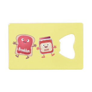 Funny bread and jam cartoon characters