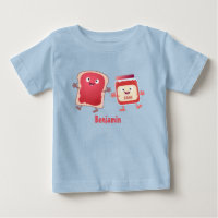 Funny bread and jam cartoon characters