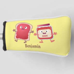 Funny bread and jam cartoon characters golf head cover