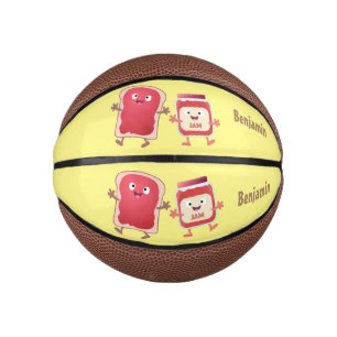 Funny bread and jam cartoon characters mini basketball