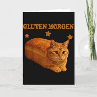 Funny Bread Cat Meme Gluten Morgen Humor Graphic G Card