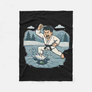 Funny Break The Ice Karate Chop Martial Arts Humou Fleece Blanket