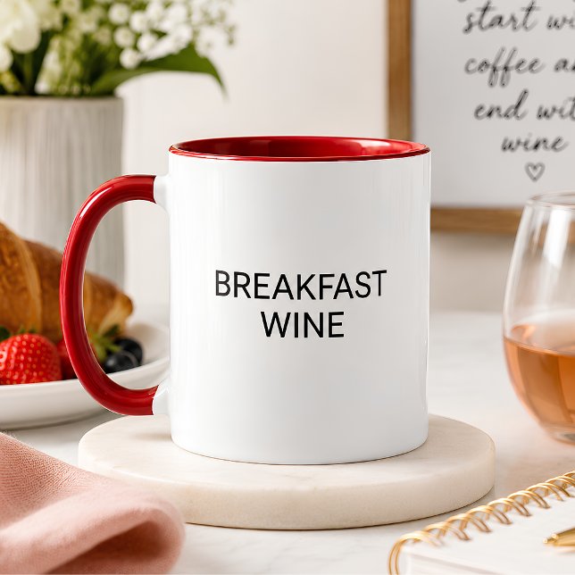 Funny Breakfast Wine Mug Wine Lover Gift (Creator Uploaded)