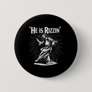 Funny Breaking Cool Rizz Vibe He Is Rizzin Jesus D 6 Cm Round Badge