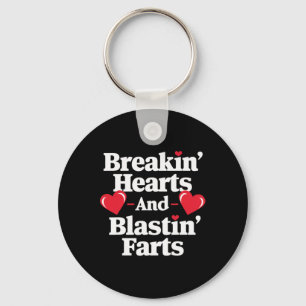 Funny Breaking Hearts And Blasting Farts Mens Vale Key Ring