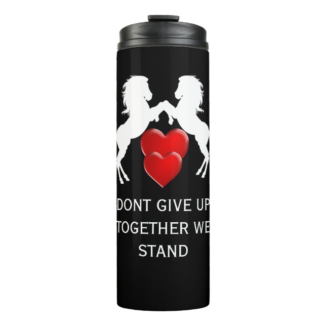 funny Breast Cancer Awareness Dont Give Up  Thermal Tumbler (Front)