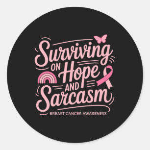 Funny Breast Cancer Classic Round Sticker