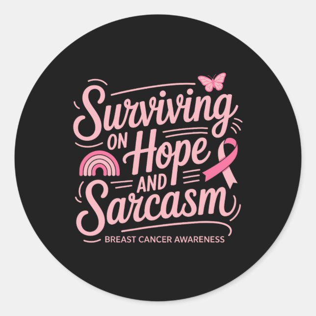 Funny Breast Cancer  Classic Round Sticker (Front)