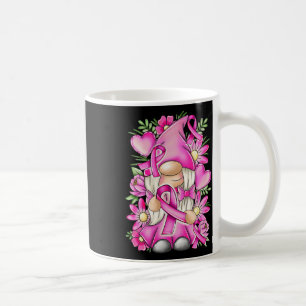 Funny Breast Cancer Pink Ribbon Cute Gnome Awarene Coffee Mug