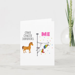 Funny Breast Cancer Survivor Unicorn Rainbow Le Da Card