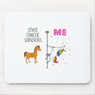 Funny Breast Cancer Survivor Unicorn Rainbow Le Da Mouse Pad