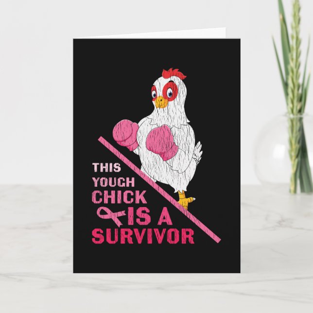 Funny Breast Cancer Warrior Survivor Girl Women Card (Front)