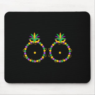 Funny Breast With Beads Nola Mardi Gras Fat Tuesda Mouse Pad