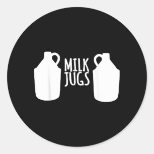 Funny Breastfeeding Shirt - Milk Jugs Support Classic Round Sticker