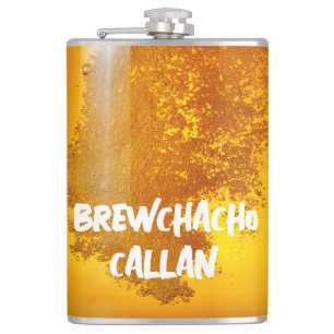 Funny Brewchacho Hip Flask