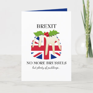 Funny   BREXIT Brussels   Christmas Pudding Holiday Card