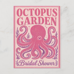 Funny Bridal Shower Octopus Coastal Party Postcard