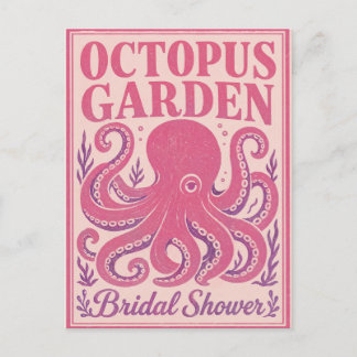 Funny Bridal Shower Octopus Coastal Party Postcard
