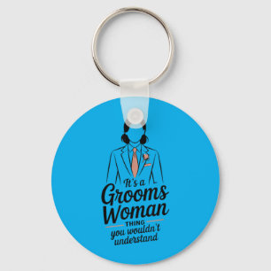 Funny Bride And Groom Female Wedding Attendant Key Ring