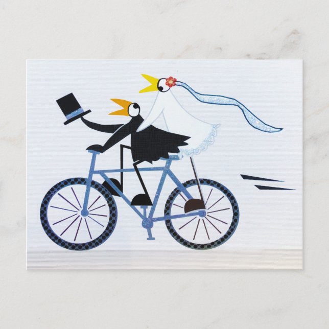 Funny Bride And Groom Loving Couple Holiday Postcard (Front)