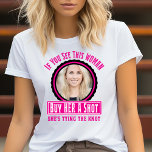 Funny Bride Bachelorette Party T-Shirt<br><div class="desc">Celebrate the bride-to-be with our Funny Bride Bachelorette Party Shirt! This playful and stylish shirt features a fun design complete with the bride's photo, making it the perfect attire for Team Bride's bridesmaids, maid of honour, and all her closest friends. Crafted in a chic black and pink colour palette, this...</div>
